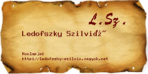Ledofszky Szilvió névjegykártya